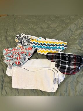 5 Cloth kanga rum-p-a-rooz  diapers and inserts